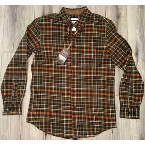 Grove & Hollow Men Flannel Plaid Long Sleeve Button Up Shirt Classic Fit Medium